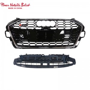 RS4 B9.5 Front grill fit for Audi A4 S4 honeycomb bumper grille with bracket