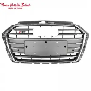 S3 RS3 8V.5 style car grille with ACC lower frame emblem for Audi A3 S3 2017-2019 front bumper grille