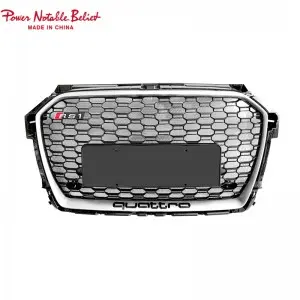 RS1 front bumper grill For Audi A1 S1 8X 2016-2018 hood grille lower frame emblem