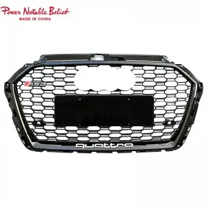 S3 RS3 8V.5 style car grille with ACC lower frame emblem for Audi A3 S3 2017-2019 front bumper grille