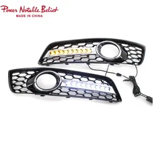 RS3 Led Fog lamp cover honeycomb Grills for audi A3 8P 2007-2012
