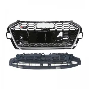 RS4 B9.5 Front grill fit for Audi A4 S4 honeycomb bumper grille with bracket