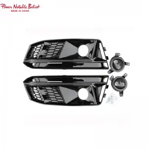 S4 honeycomb Fog lamp grill for Audi A4 With ACC Holes 17-19