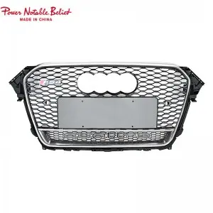 Upgrade Audi RS4 Style Front Grille Hex Mesh Honeycomb Hood Grill Fits A4 S4 B8.5