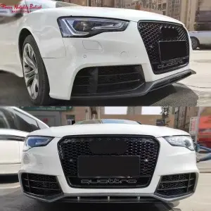 Audi A5 S5 B8.5 bumper change to RS5 style with grill and lip 2012-2016