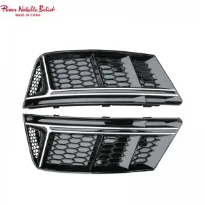 S4 honeycomb Fog lamp grill for Audi A4 With ACC Holes 17-19