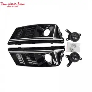 S4 honeycomb Fog lamp grill for Audi A4 With ACC Holes 17-19