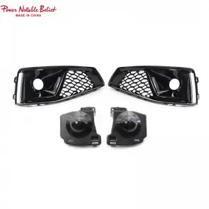 S4 honeycomb Fog lamp grill for Audi A4 With ACC Holes 17-19