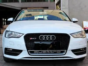 S3 RS3 Grill For Audi A3 S3 8V RS3 Quattro Hex Mesh Front Bumper Hood Grille