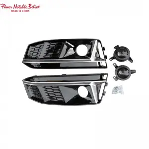 S4 honeycomb Fog lamp grill for Audi A4 With ACC Holes 17-19
