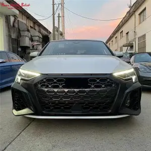 RS3 front Bodykit for Audi A3 S3 8Y Front Bumper with grill front lip diffuser tailpipe