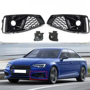 S4 honeycomb Fog lamp grill for Audi A4 With ACC Holes 17-19