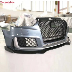 RS3 style bodikit for Audi A3 S3 8V Bumper With grill front lip