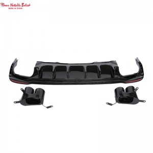 Audi A4L upgrade to Lamborghini style rear bumper diffuser and pipe 2020-2024