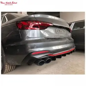 Audi A4L upgrade to Lamborghini style rear bumper diffuser and pipe 2020-2024