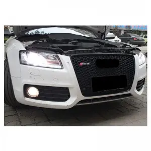 RS5 front grill for Audi A5 S5 B8 front bumper grille with lower frame quattro