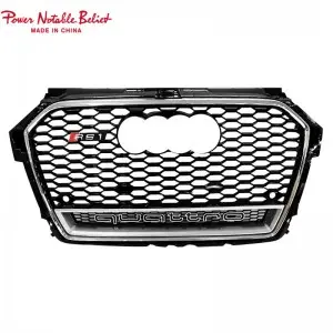 RS1 front bumper grill For Audi A1 S1 8X 2016-2018 hood grille lower frame emblem