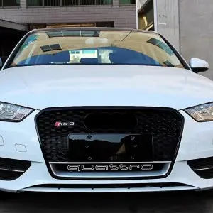 S3 RS3 Grill For Audi A3 S3 8V RS3 Quattro Hex Mesh Front Bumper Hood Grille
