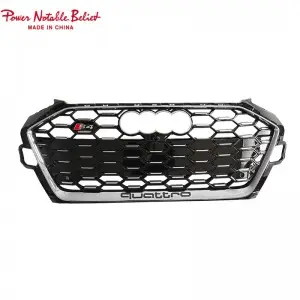 RS4 B9.5 Front grill fit for Audi A4 S4 honeycomb bumper grille with bracket