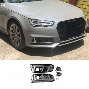 S4 honeycomb Fog lamp grill for Audi A4 With ACC Holes 17-19