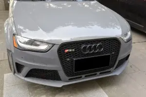 Upgrade Audi RS4 Style Front Grille Hex Mesh Honeycomb Hood Grill Fits A4 S4 B8.5